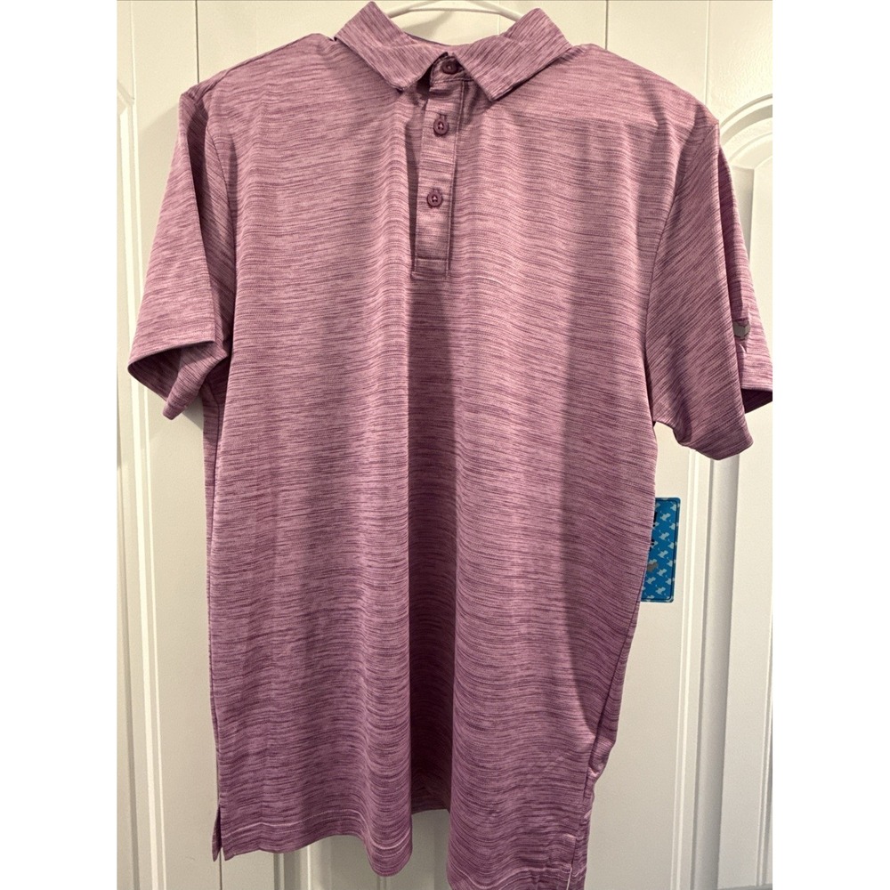 Birdie Bound Mens Space Dye Performance Golf Polo Shirt Purple Small NWT